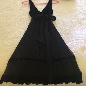 Black Velvet V-neck dress
